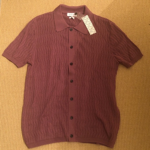 Urban Outfitters Other - Urban Outfitters Men's Short-Sleeve Knit Polo in Plum